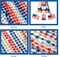 50 Pcs 4th of July Beads Necklaces Bulk, Metallic Red Bule Silver Patriotic Star Bead Necklaces for 4th of July Decoration